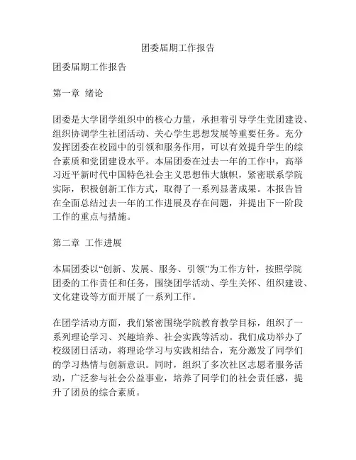 团委届期工作报告
