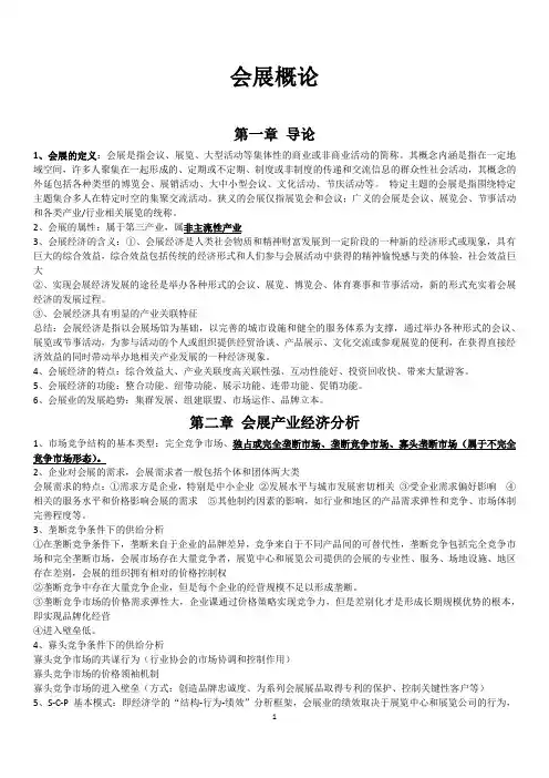 期末考试资料-会展概论