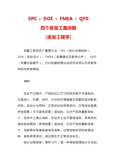 SPC · DOE · FMEA · QFD四大质量工具讲解(质量工程学)