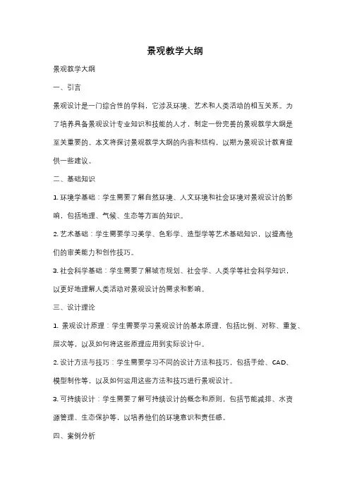 景观教学大纲