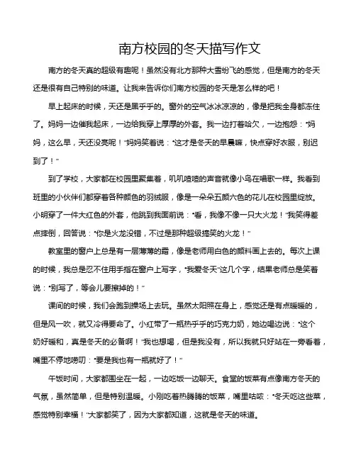 南方校园的冬天描写作文
