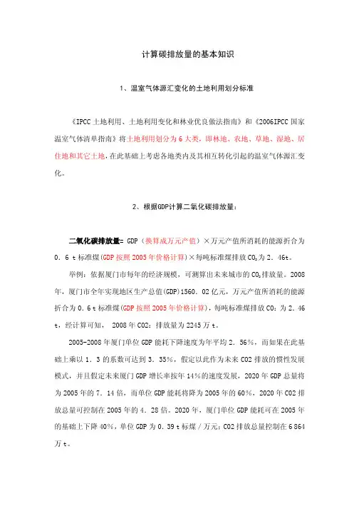 计算碳排放量的基本知识
