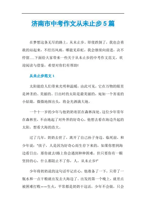 济南市中考作文从未止步5篇