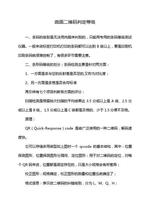 曲面二维码判定等级