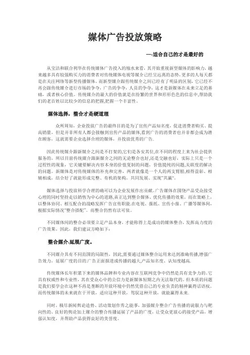 媒体广告投放策略