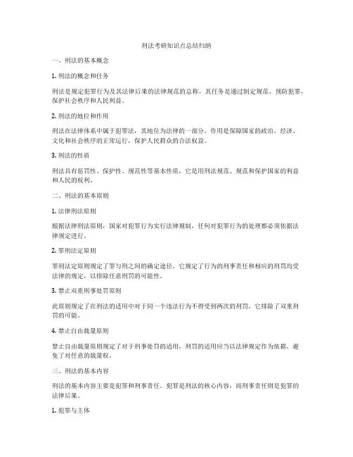 刑法考研知识点总结归纳