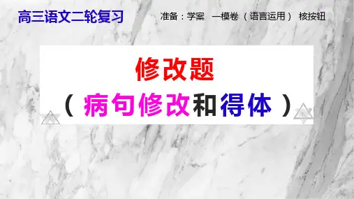 2020高考语文病句修改和得体专题复习