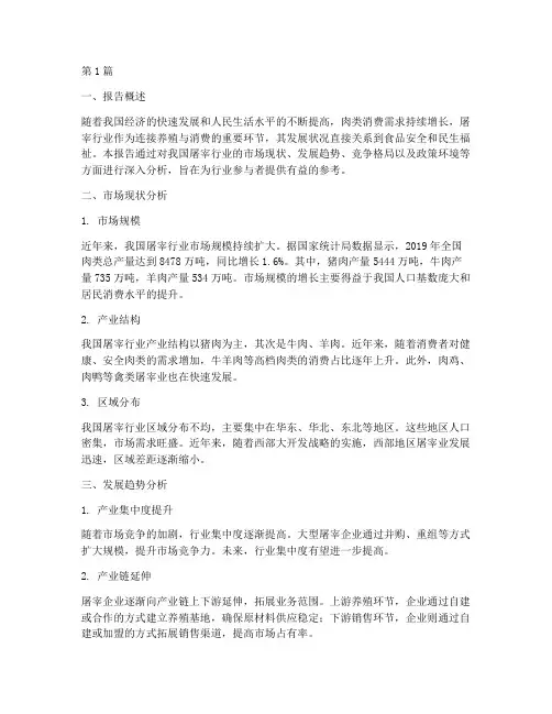 屠宰行业洞察总结报告范文(3篇)