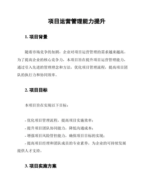 项目运营管理能力提升