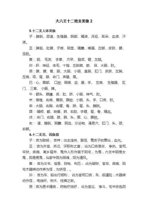 大六壬十二地支类象2