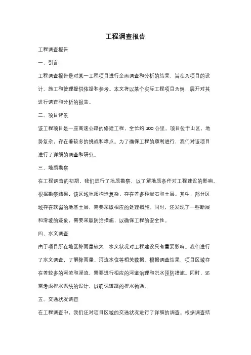 工程调查报告