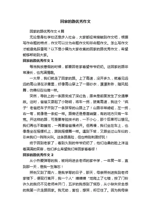 回家的路优秀作文