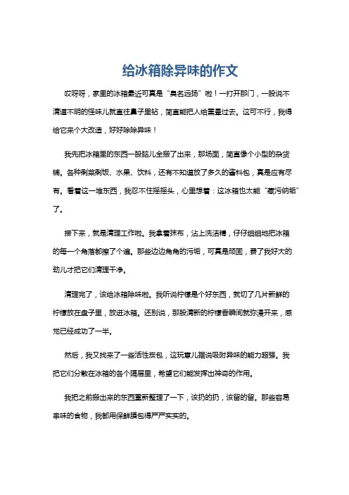 给冰箱除异味的作文