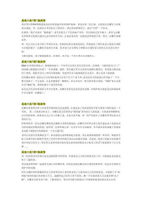 电视剧重案六组4全集36集剧情介绍