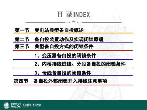 变电站典型备自投装置闭锁条件