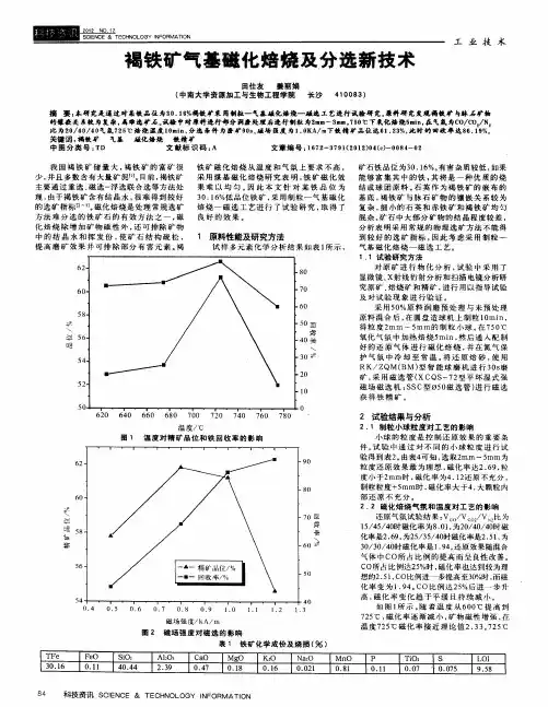 褐铁矿气基磁化焙烧及分选新技术