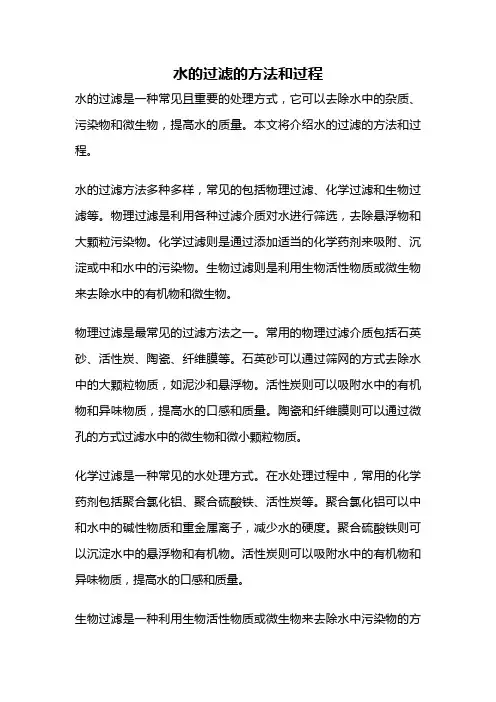 水的过滤的方法和过程