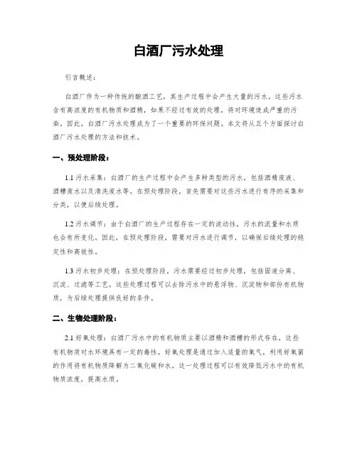 白酒厂污水处理