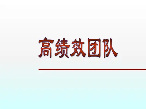 高绩效团队打造ppt课件