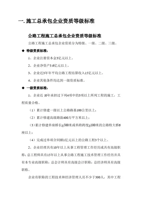 资质等级及承包范围