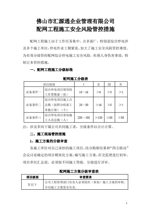 工程施工安全风险管控措施