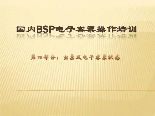 国内bsp电子客票培训教程4—出票及电子客票状态
