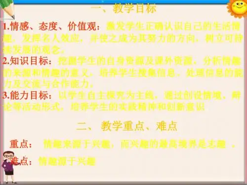 七年级政治上册《7.1情趣与兴趣》课件 新人教版