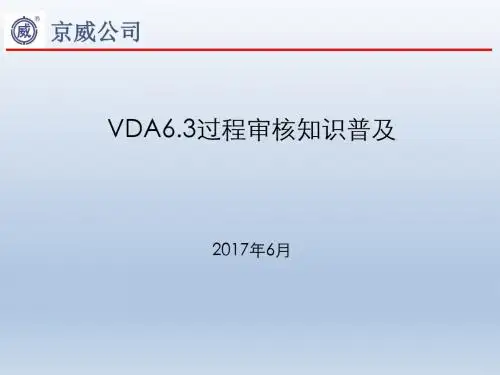 VDA6.3过程审核知识普及