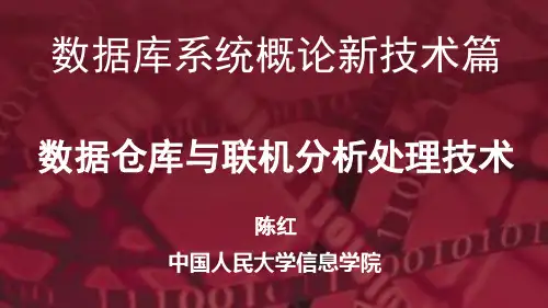 数据库系统概论新技术篇 数据仓库与联机分析处理技术