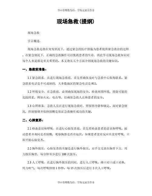 现场急救(提纲)