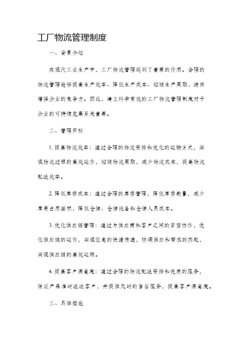 工厂物流管理制度
