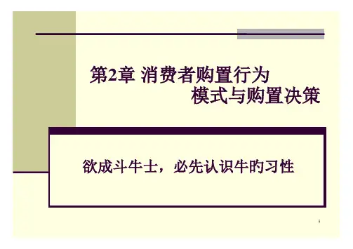 第2章消费者购买行为模式与购买决策