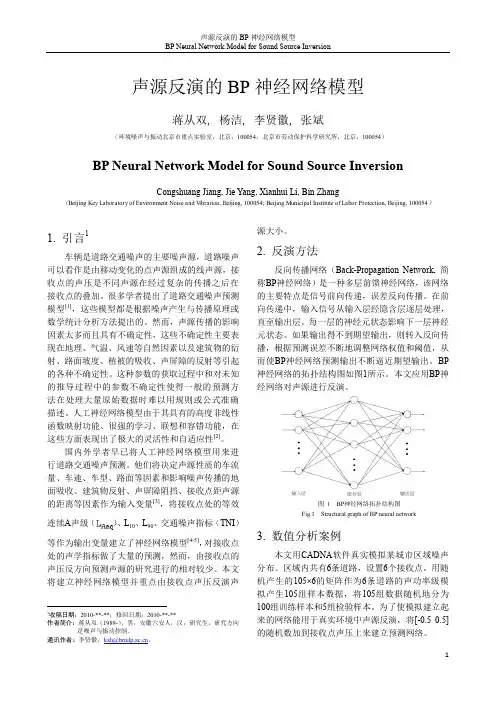 声源反演的BP神经网络模型