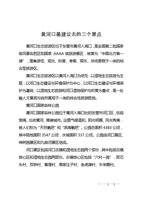 黄河口最建议去的三个景点