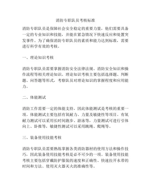 消防专职队员考核标准