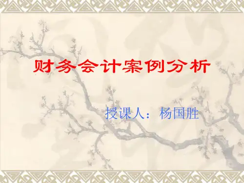 财务会计案例分析-货币资金与内部控制.