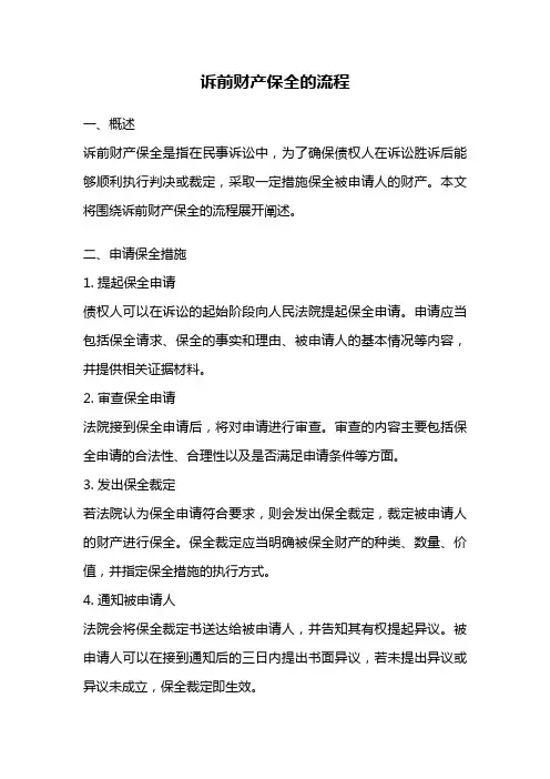 诉前财产保全的流程