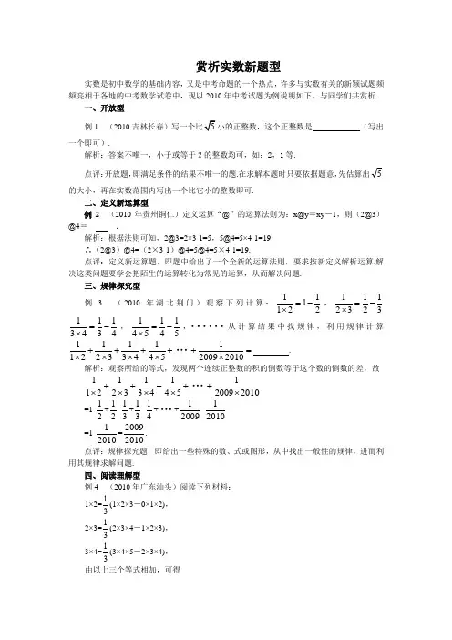 赏析实数新题型