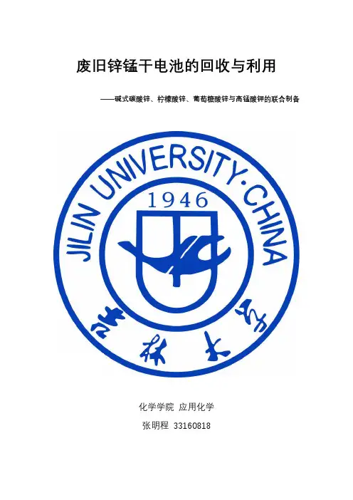 废旧锌锰干电池的回收与利用