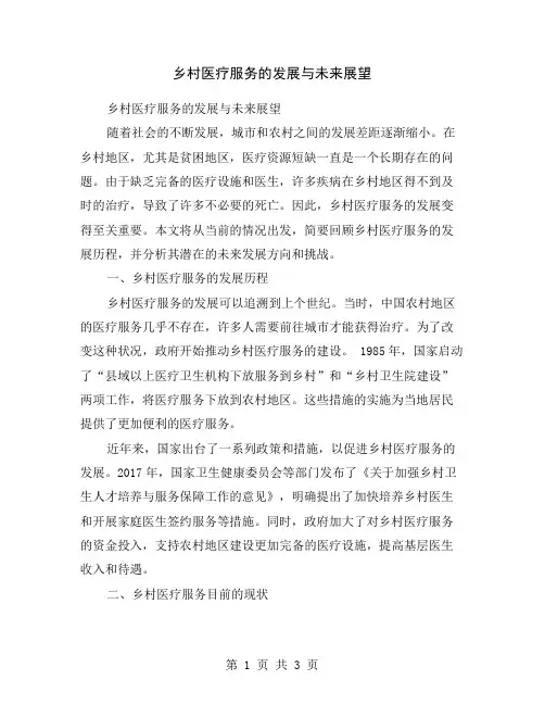 乡村医疗服务的发展与未来展望