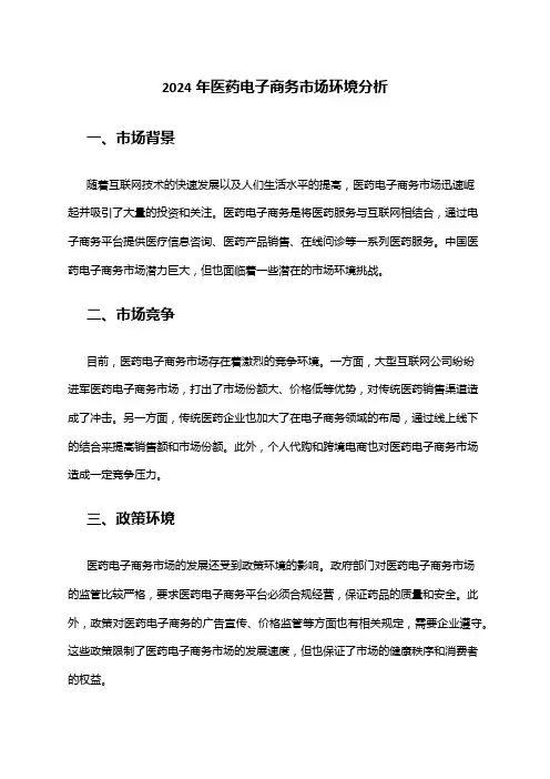 2024年医药电子商务市场环境分析