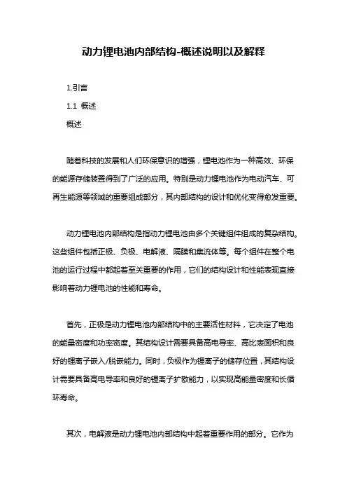 动力锂电池内部结构-概述说明以及解释