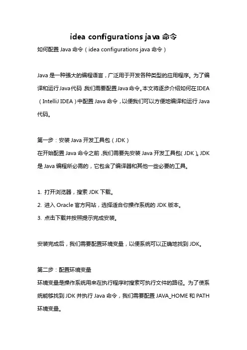 idea configurations java命令