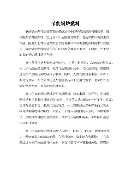 节能锅炉燃料