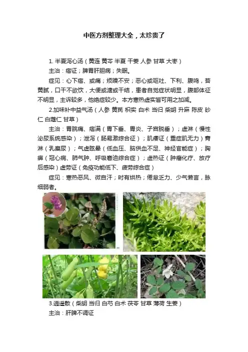 中医方剂整理大全，太珍贵了