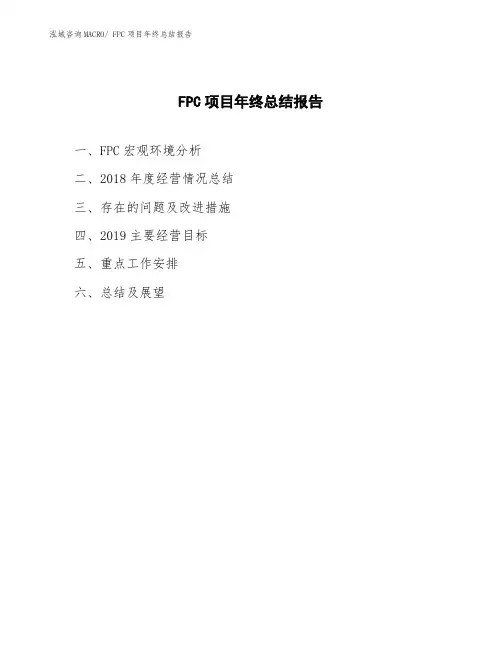 FPC项目年终总结报告