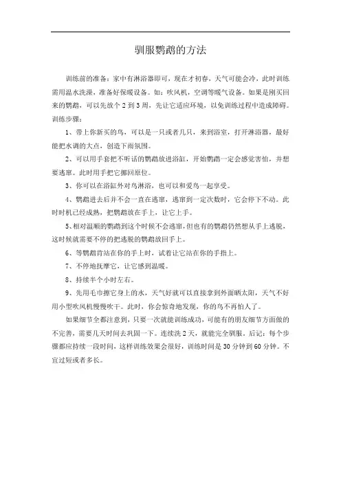 驯服鹦鹉的方法