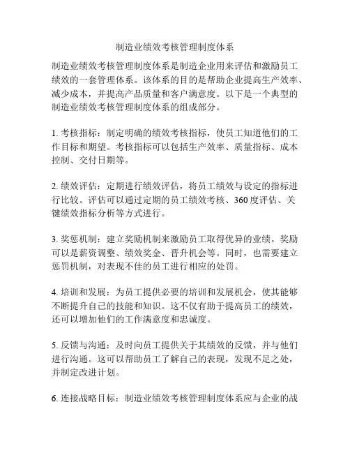 制造业绩效考核管理制度体系