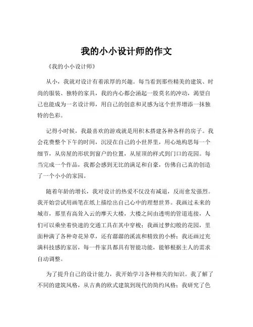 我的小小设计师的作文