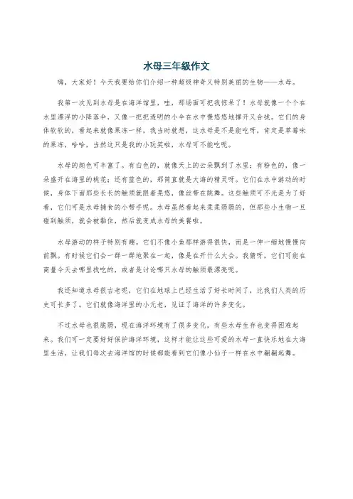 水母三年级作文